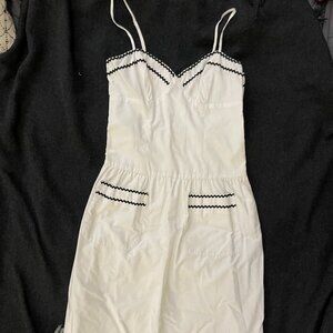 White with black rick rack sun dress - Women's 4 - Betsey Johnson